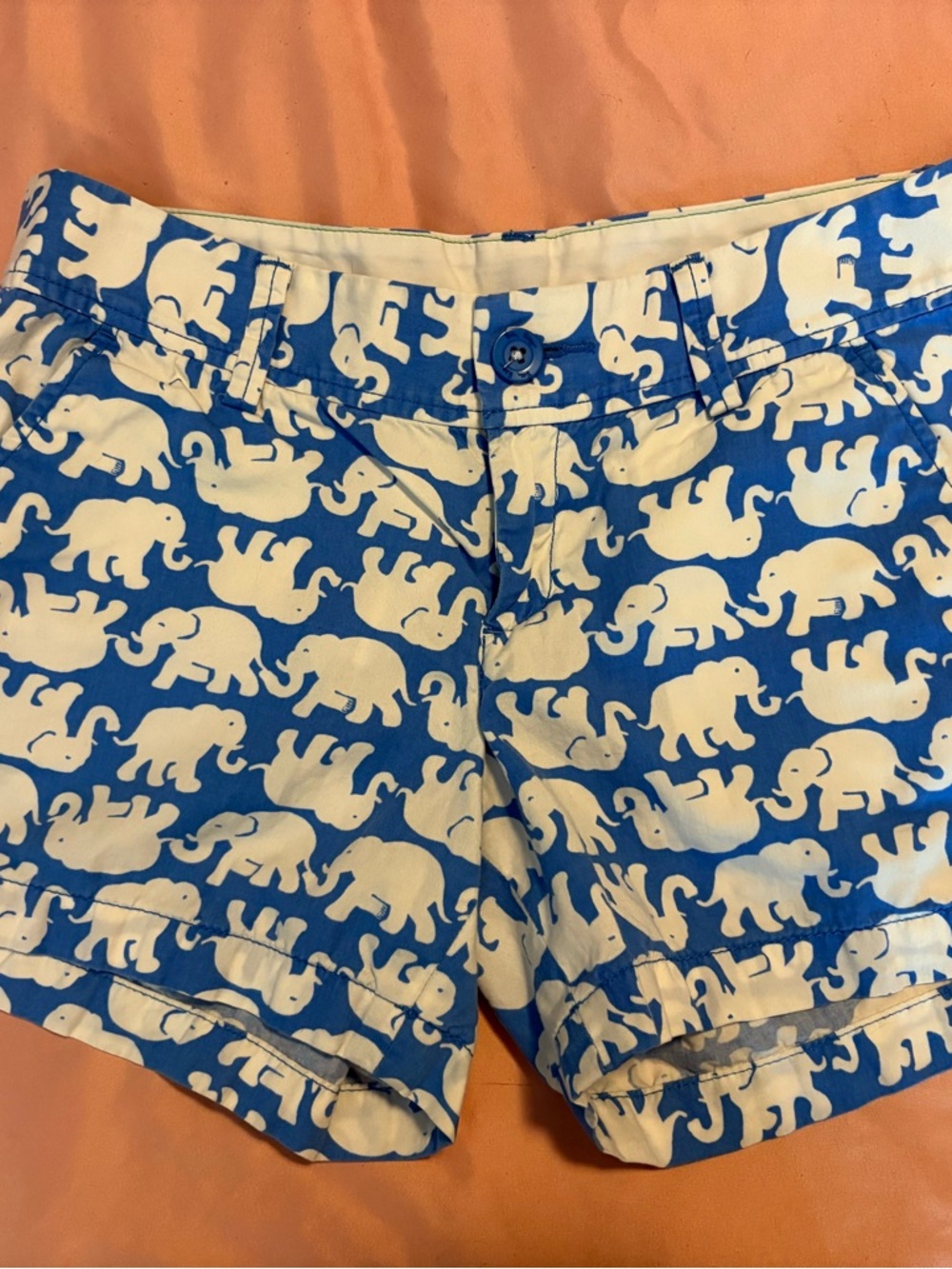 Lilly Pulitzer The Callahan Short Sz 4 Blue Tusk in the Sun Elephant Preppy